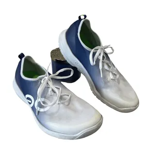 Photo of OOFOS OOmg Sport LS Low Men’s Size 12 Shoes White/Blue Lace Up Recovery Sneakers