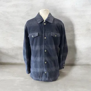 Photo of Utex Men’s Wool Blend Plaid Shirt Jacket SZ M Black/Gray Quilted Lining Pockets