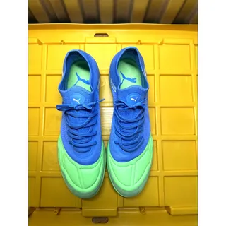 Photo of Puma Indoor Soccer Shoes Blue Green Mens US 12.5 Used