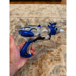 Photo of Blue Silver Toy Space Ray Gun Blaster Clear Globe Sci-Fi Costume Prop Tested

