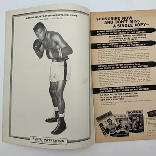 Photo of Vintage Boxing Illustrated Wrestling News Magazine April 1961 Johansson Floyd