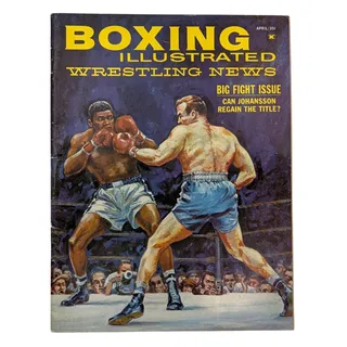 Photo of Vintage Boxing Illustrated Wrestling News Magazine April 1961 Johansson Floyd