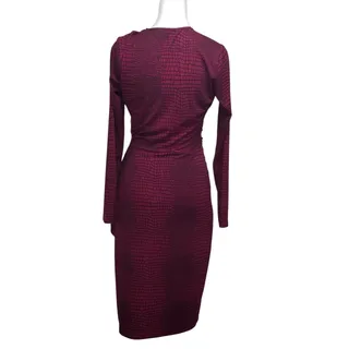 Photo of Leota Quiet Luxury Snakeskin Bodycon Party Dress S Wine Ruched Evening