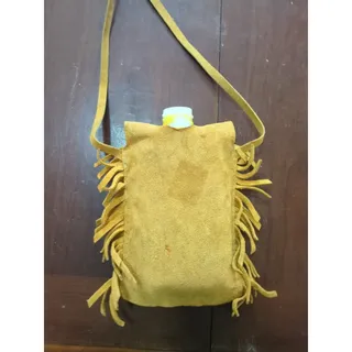 Photo of vintage leather canteen the Alamo no cap