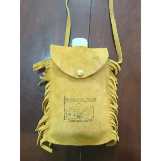 Photo of vintage leather canteen the Alamo no cap