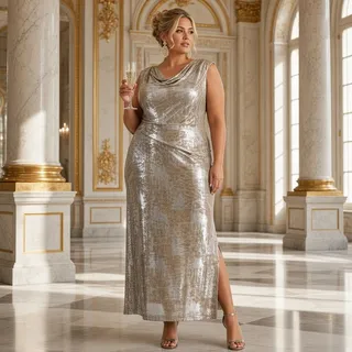 Photo of Connected Apparel Metallic Ombre Evening Gown – Size 20W – New With Tags