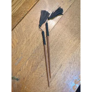 Photo of Hair Sticks with Tassels, Wooden Chopsticks for Updos, Bun Styles, 8 inches