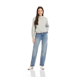 Photo of Fifteen Twenty Makenna Bubble Sweatshirt Light Heather Gray S NWT Athleisure 