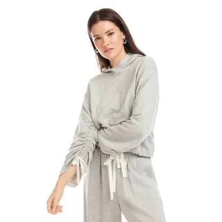 Photo of Fifteen Twenty Makenna Bubble Sweatshirt Light Heather Gray S NWT Athleisure 