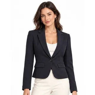 Photo of Ann Taylor Petite Black One Button Tailored Blazer Size 0P