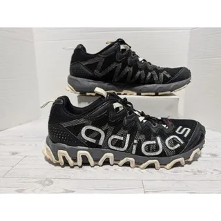 Photo of Adidas Trail Running Shoes Mens 11.5 G66056 Topographic Logo Mesh Hiking Read