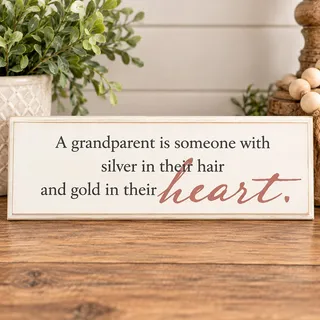 Photo of Grandparent Inspirational Wood Sign – Farmhouse Decor 8.5” x 2.5”