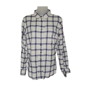 Photo of J Crew Women LG Perfect Fit Navy White Plaid Cotton Button Up Shirt Fall Preppy