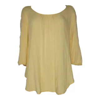 Photo of Unique Spectrum LG Women Sunshine Yellow 3/4 Sleeve Blouse Crochet Detail Spring