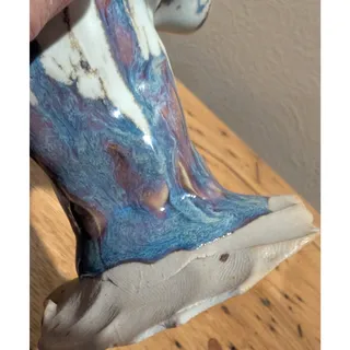 Photo of Unsigned Hand-Built Drapery Fold Studio Pottery Vase