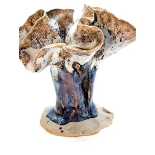 Photo of Unsigned Hand-Built Drapery Fold Studio Pottery Vase