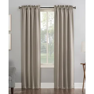 Photo of Sun Zero Nolan Blackout Rod Pocket Curtain 40x84 Stone Thermal Single Panel