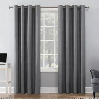 Photo of Sun Zero Duran Thermal 100% Blackout Grommet Curtain Panel 50x108 Gray Single