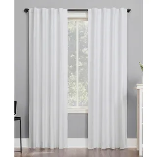 Photo of Sun Zero Cyrus 100% Blackout Back Tab Curtain Panel 40x84 White Thermal Single