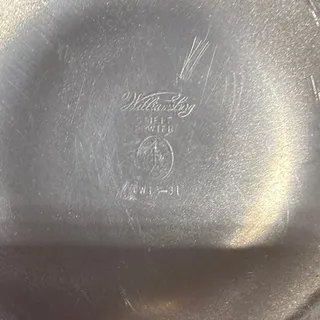 Photo of Vintage Williamsburg Stieff Pewter Porringer Bowl Ornate Handle Colonial Style