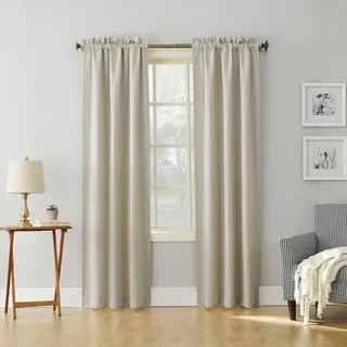 Photo of Sun Zero Nolan 40x84 Pearl Blackout Rod Pocket Curtain Panel Thermal Single
