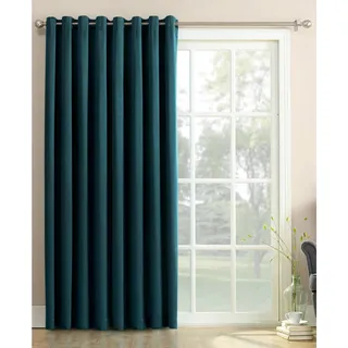 Photo of Sun Zero Bartlett Teal 100x84 Room Darkening Extra Wide Patio Door Curtain Panel
