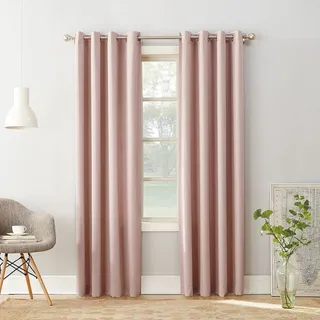 Photo of Sun Zero Madison Blush Energy Saving Grommet Curtain Panel 54"W x 95"L Single