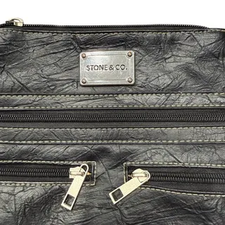 Photo of Stone&Co. Multi Pocket Crossbody Leather Bag in Black
