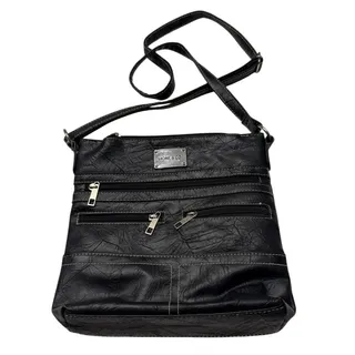 Photo of Stone&Co. Multi Pocket Crossbody Leather Bag in Black