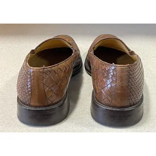 Photo of Mezlan Sonoma Brown Woven Leather Slip On Dress Shoes Men’s Size 12
