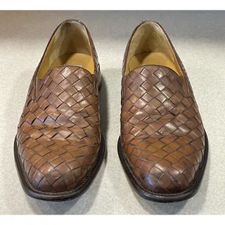 Photo of Mezlan Sonoma Brown Woven Leather Slip On Dress Shoes Men’s Size 12