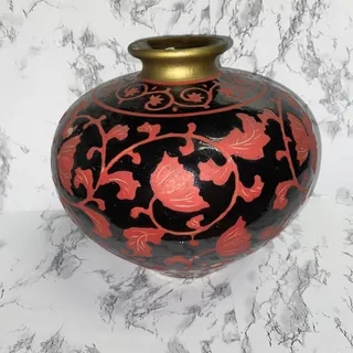 Photo of Vintage Black And Red Asia Target Vase 9" x 11"