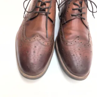 Photo of Florsheim Leather Derby Lace Up Comfort Ortholite Dress Shoes Men's Chestnut 10M