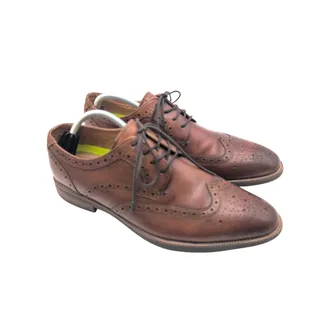 Photo of Florsheim Leather Derby Lace Up Comfort Ortholite Dress Shoes Men's Chestnut 10M