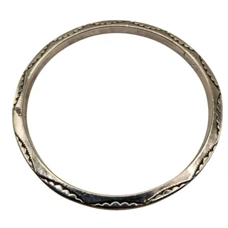 Photo of Vintage Native American Style Stamped Sterling Silver Bangle Bracelet, 36.0g