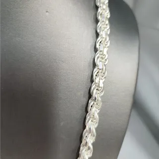 Photo of Heavy solid 925 Sterling Silver Byzantine Rope Chain Necklace 24" 7.4mm 100g