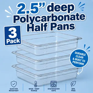 Photo of Clear Polycarbonate 1/2 Size Food Pan, 2.5 Inch Deep - Set of 3, by Vollrath