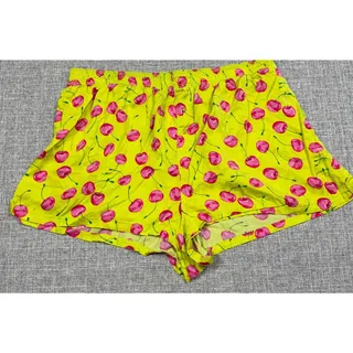 Photo of PINK Victoria’s Secret Cherry Print Sleep Shorts Womens Large Neon Yellow