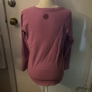 Photo of Life Is Good Crusher 3/4 Sleeve Print Purple Tee M Casual Preppy Festival Whimsy