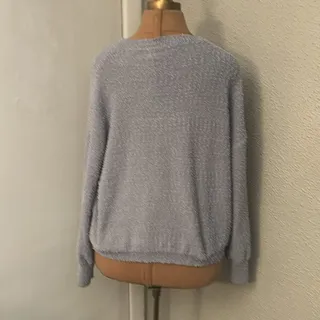 Photo of Altar'd State Oversized Gray Crewneck Nubby Sweater S/M Cabincore Cozycore Boho