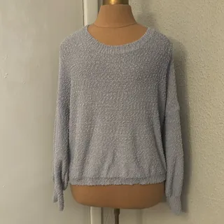 Photo of Altar'd State Oversized Gray Crewneck Nubby Sweater S/M Cabincore Cozycore Boho