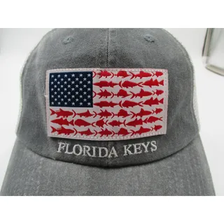 Photo of Distinctive Headwear Florida Keys Hat Cap Strap Back Mens OSFM Gray Trucker Flag