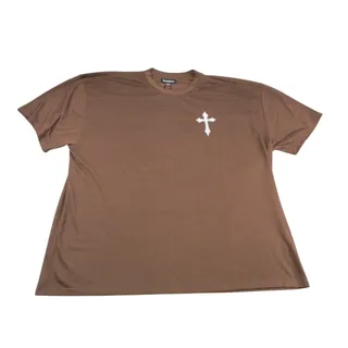 Photo of Blessed Cross Shirt Mens 3XL Brown BrandMakers Christian Matthew 5:9 Graphic Tee