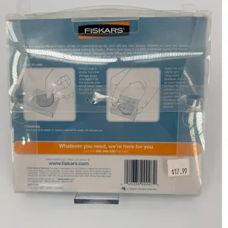 Photo of Fiskars 4 Piece Clear Acrylic Stamp Block Set Grid Craft Scrapbooking - New