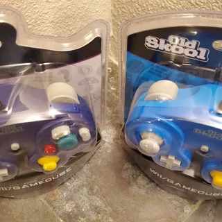 Photo of 2 Gamecube Controllers - Purple & Blue (NEW) - Nintendo - Old Skool