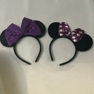 Photo of Minnie Mouse Ears Lot Polka Dot/Sparkle Headbands Vacation Resortwear Kidcore