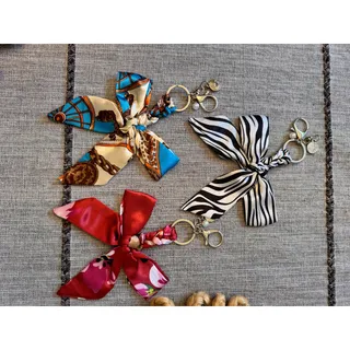 Photo of 3 Bow Bag Charms Floral Purse Charm Colorful Bows Keychain Purse Accessory