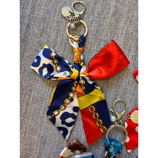 Photo of Set of 3 Bow Bag Charms Purse Charm Polka Dot Bow Keychain Purse Accessory