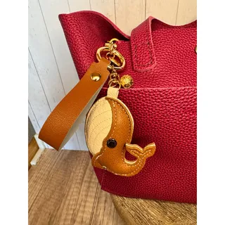 Photo of Brown Orca Bag Charm Whale Neutral Purse Charm Bag Flair FAST SHIP Orcas Ocean
