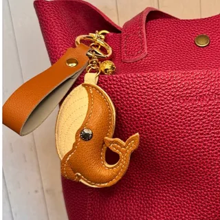 Photo of Brown Orca Bag Charm Whale Neutral Purse Charm Bag Flair FAST SHIP Orcas Ocean